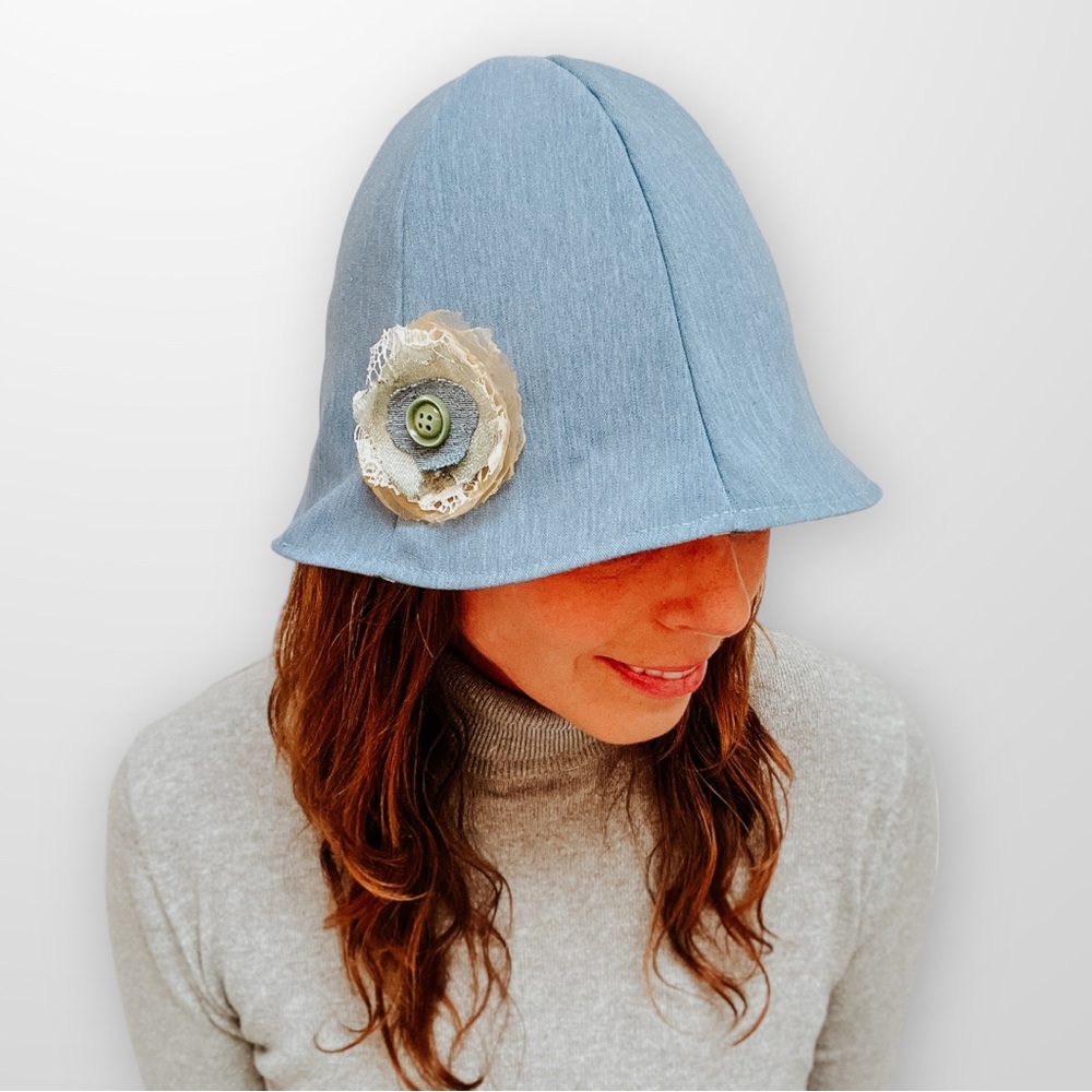 ♻️ Upcycle Summer Bucket Hats Spring Hat Reversible Womens Small Eco-Friendly